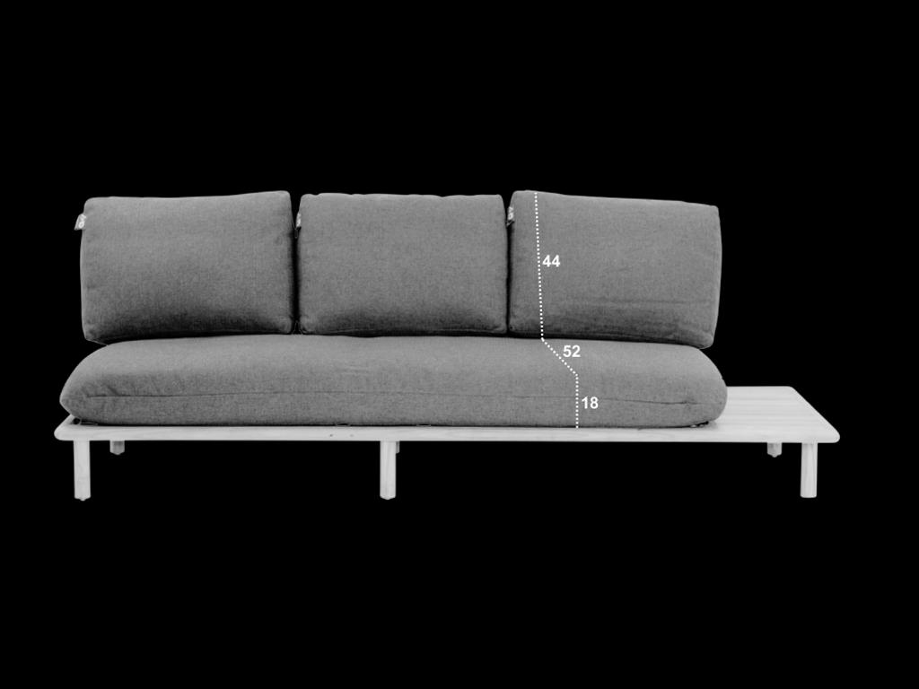 Lounge tuinbank 3-zits Links